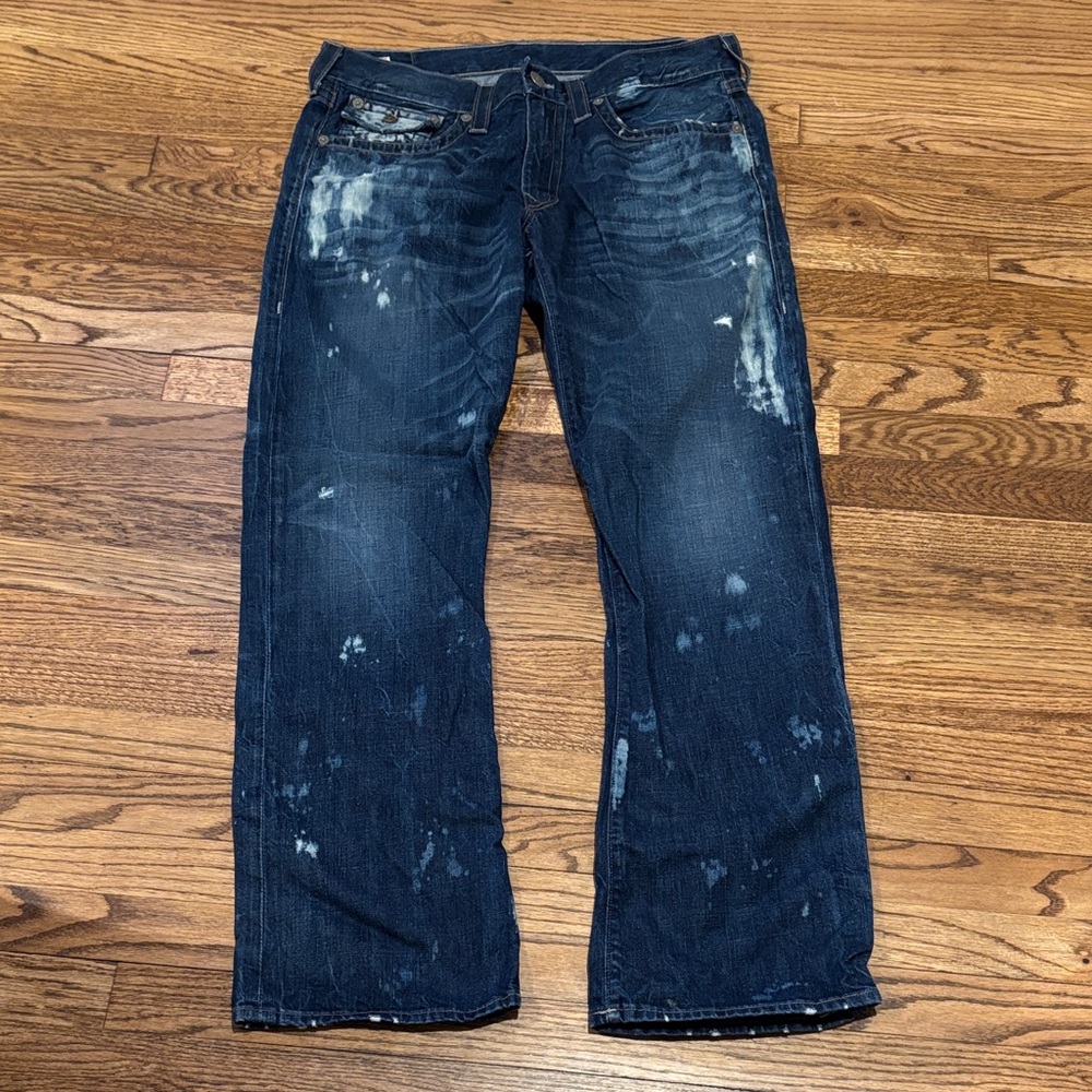 True Religion Ricky Men's Blue Distressed Jeans size 36